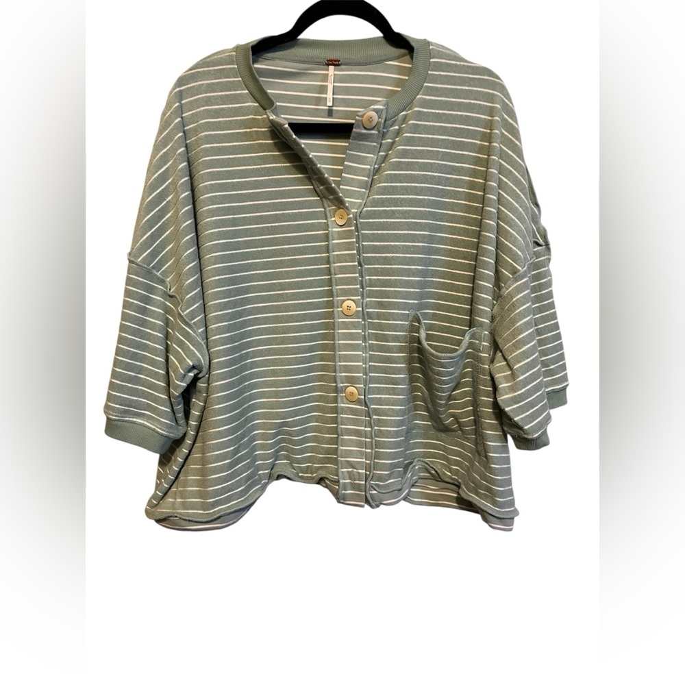FREE PEOPLE MATILDA STRIPED TERRY CARDIGAN - Picture 8 of 16